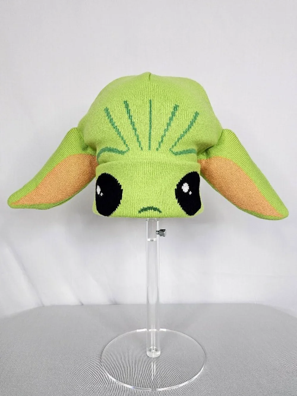 STAR WARS Grogu Baby Yoda Knit Beanie Hat | Mesh Eye Window | One Size